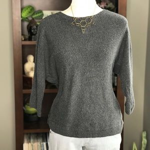 Hinge Sweater Gray Button Back Size Medium